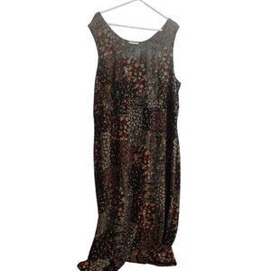Coldwater Creek Floral Patchwork Sleeveless Maxi Dress 2X Acetate/Polyester/Span